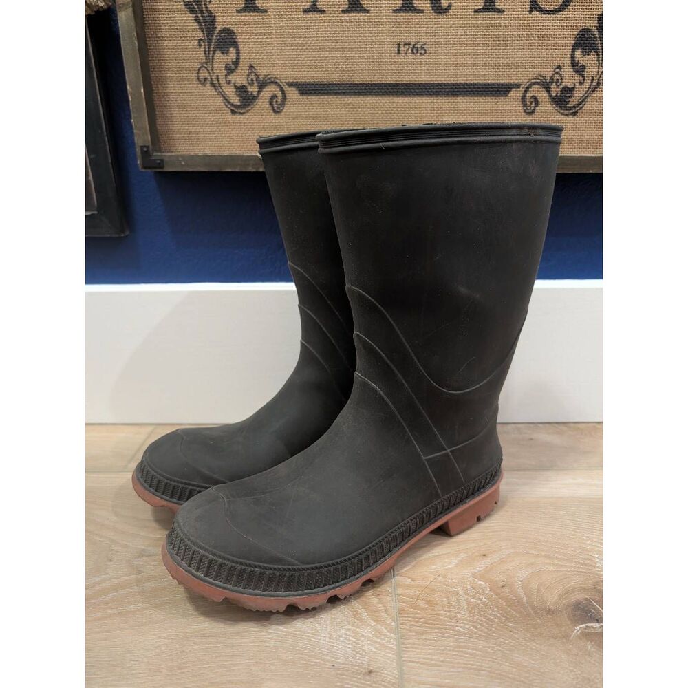 Kids Rubber Rain Boots Youth Sz 5 Black Farm Barn Chores Muck 4H Made in Canada